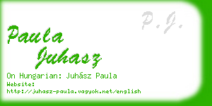 paula juhasz business card